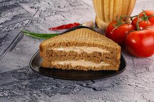 Club sandwich with Tuna fish photo