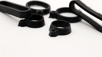 Black rubber band isolated photo