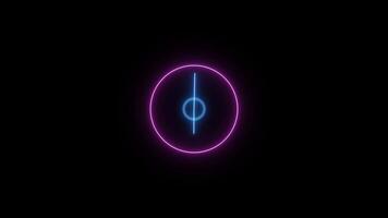Glowing neon clock timer video