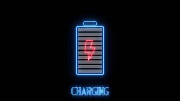 Battery charging icon animation video