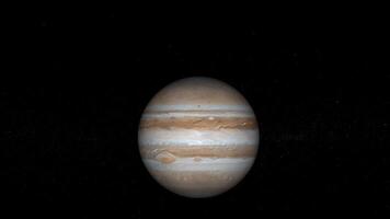 realistisk 4k 3d animering av jupitar. de Jupiter planet video