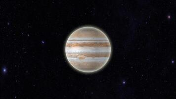 Jupiter planet. 3D rendering of the planet Jupiter rotating video