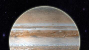 Jupiter planet. 3D rendering of the planet Jupiter rotating video
