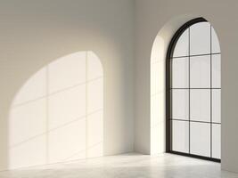 Modern arched black loft window photo