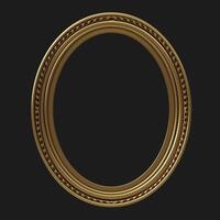 Round classical carved oval gold frames photo