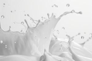 ai generado Leche salpicaduras aislado en un blanco antecedentes foto