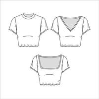 Set of crop top vector