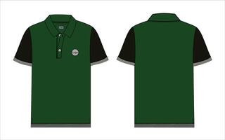 hort sleeve polo shirt vector illustration template front and back views