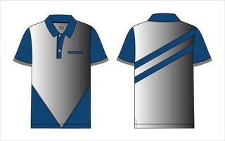 hort sleeve polo shirt vector illustration template front and back views