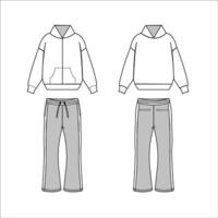 Flared Tracksuit Vector winter gym comfortable wear illustrations