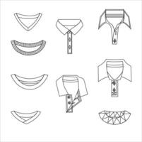 Collar assorted design fashion flat templates vector