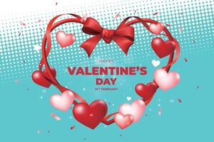 valentine's day background with hearts and gift boxes vector