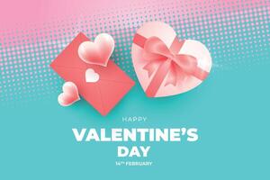 valentine's day background with hearts and gift boxes vector