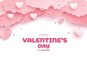 valentine's day background with hearts and gift boxes vector