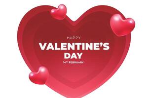 valentine's day background with red heart shaped balloons vector