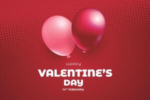 valentine's day background with red heart shaped balloons vector