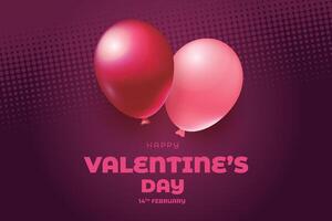 valentine's day background with red heart shaped balloons vector