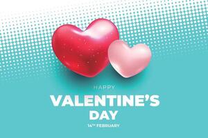 valentine's day background with red heart shaped balloons vector