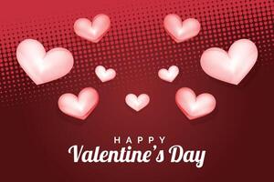 valentine's day background with red heart shaped balloons vector