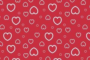 Vector love heart pattern, vector hand drawn Valentine's Day pattern, Valentine's Day background.