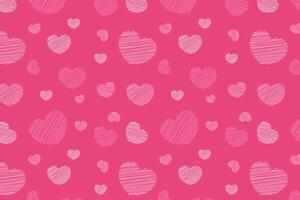 Vector love heart pattern, vector hand drawn Valentine's Day pattern, Valentine's Day background.