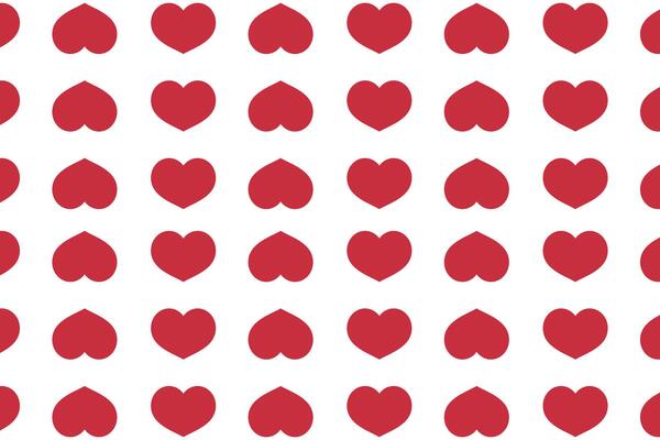 Vector love heart pattern, vector hand drawn Valentine's Day pattern, Valentine's Day background.