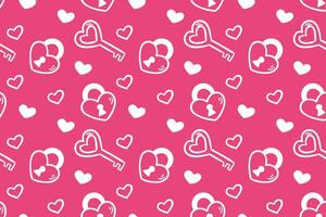 Vector love heart pattern, vector hand drawn Valentine's Day pattern, Valentine's Day background.