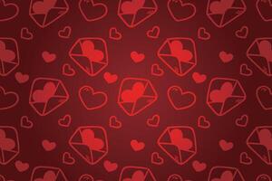 Vector love heart pattern, vector hand drawn Valentine's Day pattern, Valentine's Day background.