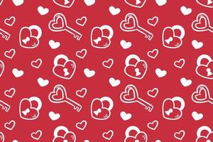 Vector love heart pattern, vector hand drawn Valentine's Day pattern, Valentine's Day background.