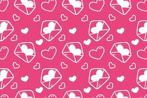 Vector love heart pattern, vector hand drawn Valentine's Day pattern, Valentine's Day background.