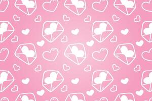 Vector love heart pattern, vector hand drawn Valentine's Day pattern, Valentine's Day background.