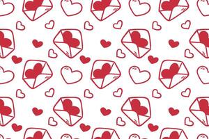 Vector love heart pattern, vector hand drawn Valentine's Day pattern, Valentine's Day background.