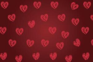 Vector love heart pattern, vector hand drawn Valentine's Day pattern, Valentine's Day background.