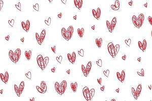 Vector love heart pattern, vector hand drawn Valentine's Day pattern, Valentine's Day background.