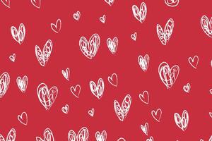 Vector love heart pattern, vector hand drawn Valentine's Day pattern, Valentine's Day background.