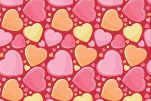 Vector love heart pattern, vector hand drawn Valentine's Day pattern, Valentine's Day background.
