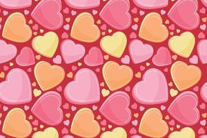 Vector love heart pattern, vector hand drawn Valentine's Day pattern, Valentine's Day background.