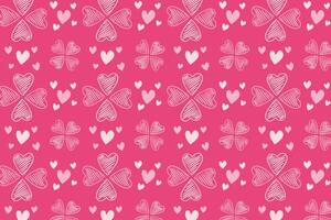 Vector love heart pattern, vector hand drawn Valentine's Day pattern, Valentine's Day background.