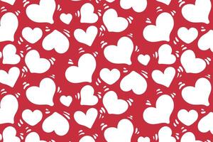 Vector love heart pattern, vector hand drawn Valentine's Day pattern, Valentine's Day background.