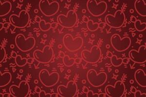 Vector love heart pattern, vector hand drawn Valentine's Day pattern, Valentine's Day background.