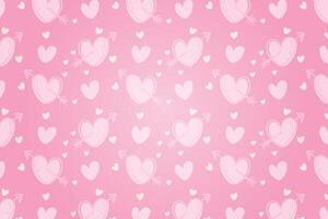 Vector love heart pattern, vector hand drawn Valentine's Day pattern, Valentine's Day background.