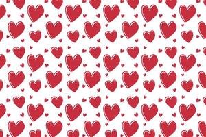 Vector love heart pattern, vector hand drawn Valentine's Day pattern, Valentine's Day background.