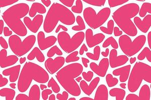 Vector love heart pattern, vector hand drawn Valentine's Day pattern, Valentine's Day background.