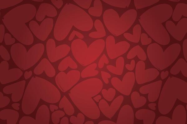 Vector love heart pattern, vector hand drawn Valentine's Day pattern, Valentine's Day background.