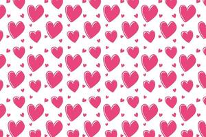 Vector love heart pattern, vector hand drawn Valentine's Day pattern, Valentine's Day background.