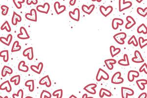 Vector love heart pattern, vector hand drawn Valentine's Day pattern, Valentine's Day background.