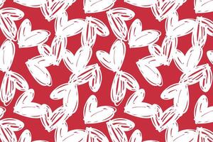 Vector love heart pattern, vector hand drawn Valentine's Day pattern, Valentine's Day background.