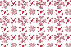 Vector love heart pattern, vector hand drawn Valentine's Day pattern, Valentine's Day background.