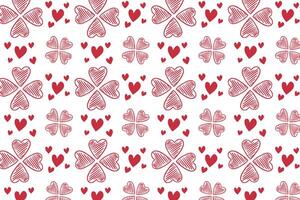 Vector love heart pattern, vector hand drawn Valentine's Day pattern, Valentine's Day background.