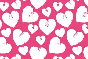 Vector love heart pattern, vector hand drawn Valentine's Day pattern, Valentine's Day background.